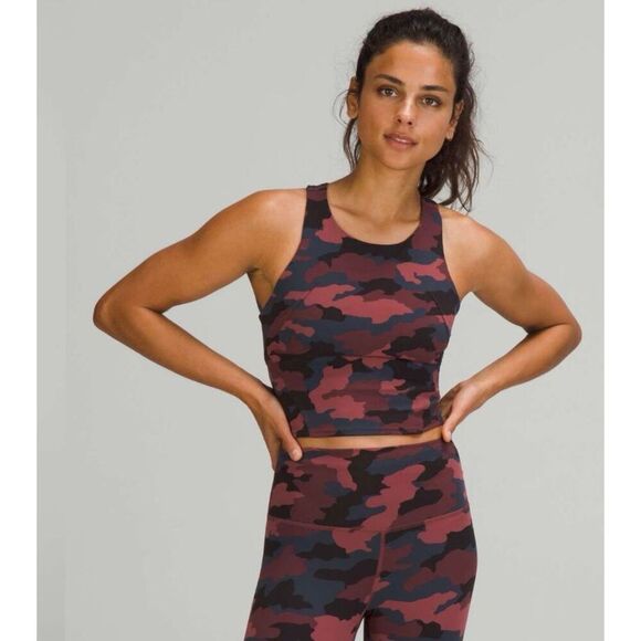 Lululemon Align Tank Top Crop Leggings Set Camo Red Grey Workout Gym - Picture 2 of 15